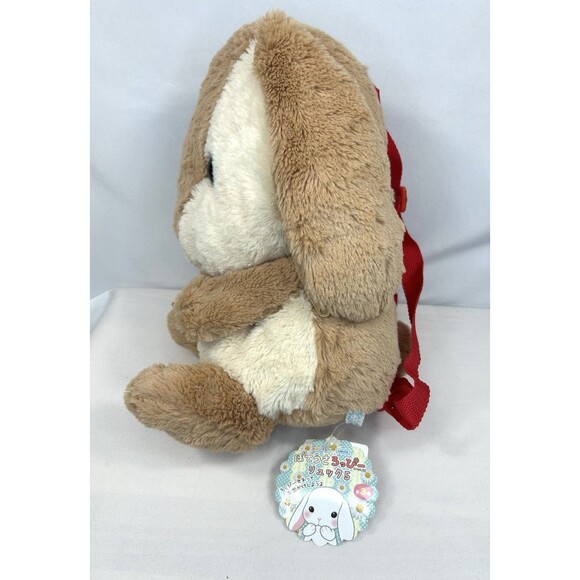 Amuse Pote USA Loppy Bunny Big Rabbit Brown Plush Backpack - Picture 3 of 12